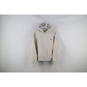 Beardedgoat Womens Medium Spell Out Overnight Hoodie Sweatshirt Heather Gray